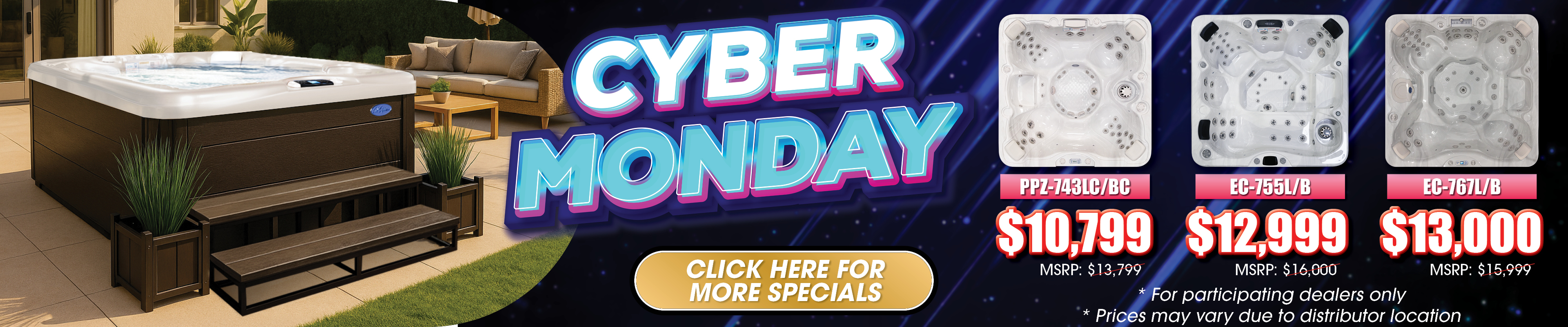 Calspas hot tub being used in a family setting - Mesquite